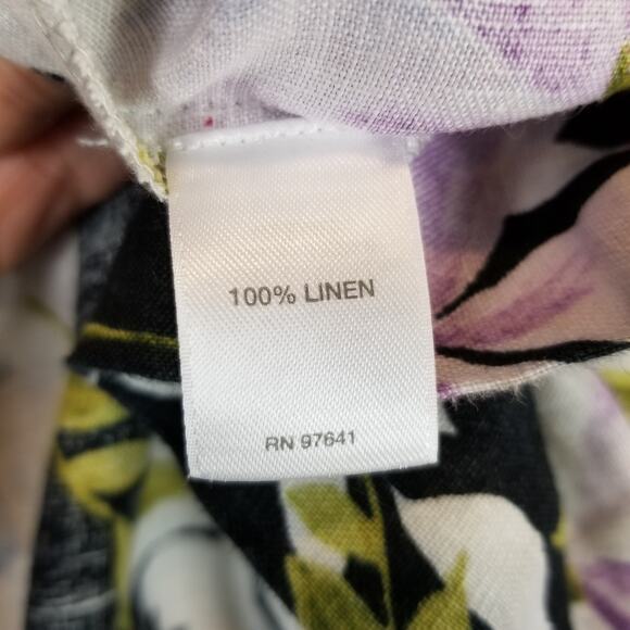 J. Jill Love Linen Women's Sleeveless Floral Dress Size Large - Picture 6 of 7